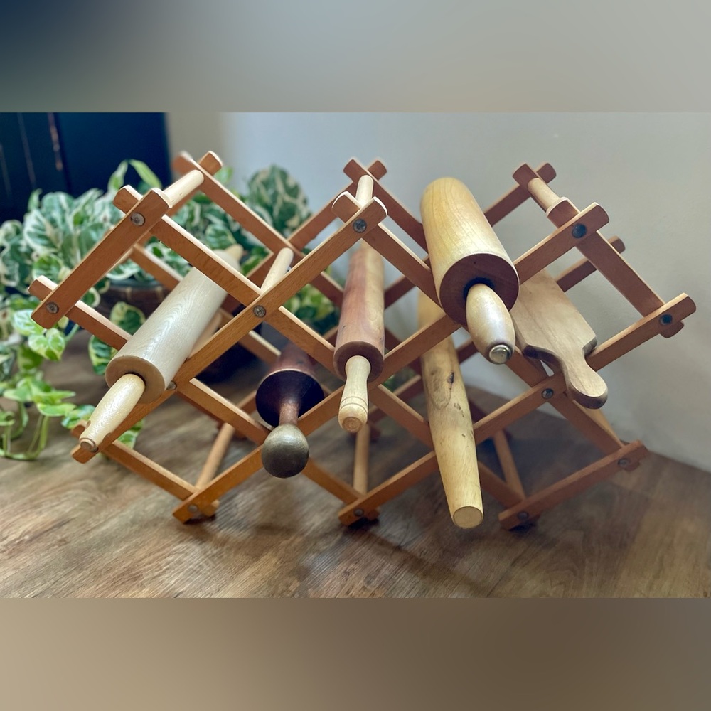 WOODEN COLLAPSIBLE WINE RACK STORAGE RACK - Picture 4 of 7